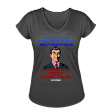 Load image into Gallery viewer, AMERIKA'S NEW HOME PAGE - Women's Tri-Blend V-Neck T-Shirt - deep heather