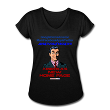 Load image into Gallery viewer, AMERIKA'S NEW HOME PAGE - Women's Tri-Blend V-Neck T-Shirt - black