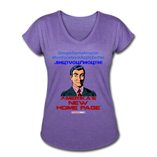 Load image into Gallery viewer, AMERIKA'S NEW HOME PAGE - Women's Tri-Blend V-Neck T-Shirt - purple heather