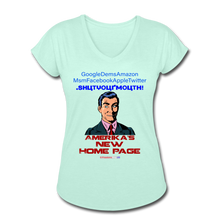Load image into Gallery viewer, AMERIKA'S NEW HOME PAGE - Women's Tri-Blend V-Neck T-Shirt - mint