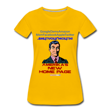 Load image into Gallery viewer, AMERIKA'S NEW HOME PAGE - Women’s Premium T-Shirt - sun yellow