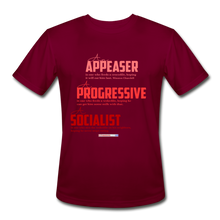 Load image into Gallery viewer, APPEASER, PROGRESSIVE, SOCIALIST - Men’s Moisture Wicking Performance T-Shirt - burgundy