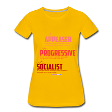 Load image into Gallery viewer, APPEASER, PROGRESSIVE, SOCIALIST - Women’s Premium T-Shirt - sun yellow