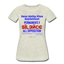 Load image into Gallery viewer, DEM UNITY PLAN - Women’s Premium T-Shirt - heather oatmeal