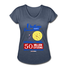 Load image into Gallery viewer, ELECTIONS HAVE CONSEQUENCES... - Women's Tri-Blend V-Neck T-Shirt - navy heather