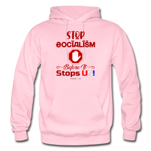 Load image into Gallery viewer, STOP SOCIALISM, BEFORE IT STOPS US! - Gildan Heavy Blend Adult Hoodie - light pink