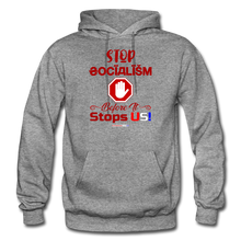 Load image into Gallery viewer, STOP SOCIALISM, BEFORE IT STOPS US! - Gildan Heavy Blend Adult Hoodie - graphite heather