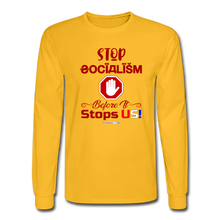 Load image into Gallery viewer, STOP SOCIALISM - Men's Long Sleeve T-Shirt - gold