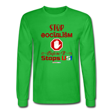 Load image into Gallery viewer, STOP SOCIALISM - Men's Long Sleeve T-Shirt - bright green