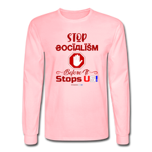 Load image into Gallery viewer, STOP SOCIALISM - Men's Long Sleeve T-Shirt - pink
