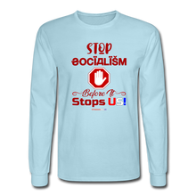 Load image into Gallery viewer, STOP SOCIALISM - Men's Long Sleeve T-Shirt - powder blue