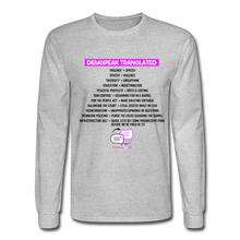 Load image into Gallery viewer, DEMSPEAK TRANSLATED - Men's Long Sleeve T-Shirt - heather gray