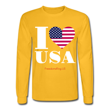 Load image into Gallery viewer, I LOVE USA - Men's Long Sleeve T-Shirt - gold