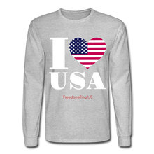 Load image into Gallery viewer, I LOVE USA - Men's Long Sleeve T-Shirt - heather gray