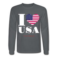 Load image into Gallery viewer, I LOVE USA - Men's Long Sleeve T-Shirt - charcoal