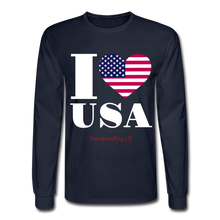 Load image into Gallery viewer, I LOVE USA - Men's Long Sleeve T-Shirt - navy