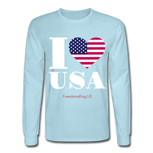 Load image into Gallery viewer, I LOVE USA - Men's Long Sleeve T-Shirt - powder blue