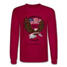 Load image into Gallery viewer, AMERICAN SPIRIT - Men's Long Sleeve T-Shirt - dark red