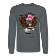 Load image into Gallery viewer, AMERICAN SPIRIT - Men's Long Sleeve T-Shirt - charcoal