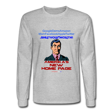 Load image into Gallery viewer, AMERIKA'S NEW HOME PAGE - Men's Long Sleeve T-Shirt - heather gray