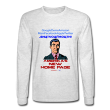 Load image into Gallery viewer, AMERIKA'S NEW HOME PAGE - Men's Long Sleeve T-Shirt - light heather gray
