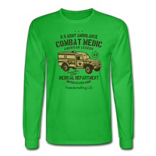 Load image into Gallery viewer, US COMBAT MEDIC - Men's Long Sleeve T-Shirt - bright green