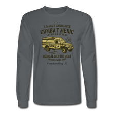 Load image into Gallery viewer, US COMBAT MEDIC - Men's Long Sleeve T-Shirt - charcoal