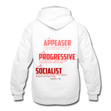 Load image into Gallery viewer, STOP FEEDING THE WOKEDILE! - Two-Sided Printing on Contrast Hoodie - white/gray