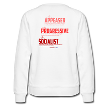 Load image into Gallery viewer, STOP FEEDING THE WOKEDILE! - Two-Sided Printing on Women’s Premium Sweatshirt - white