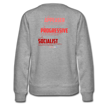 Load image into Gallery viewer, STOP FEEDING THE WOKEDILE! - Two-Sided Printing on Women’s Premium Sweatshirt - heather gray