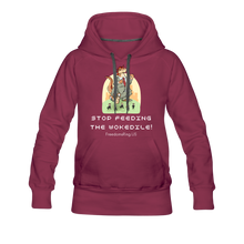 Load image into Gallery viewer, STOP FEEDING THE WOKEDILE! - Two-Sided Printing on Women’s Premium Hoodie - burgundy