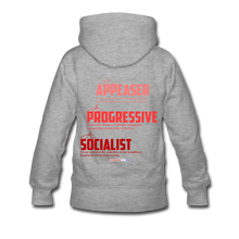 Load image into Gallery viewer, STOP FEEDING THE WOKEDILE! - Two-Sided Printing on Women’s Premium Hoodie - heather gray