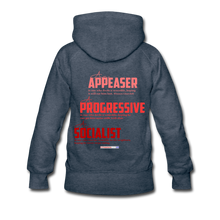 Load image into Gallery viewer, STOP FEEDING THE WOKEDILE! - Two-Sided Printing on Women’s Premium Hoodie - heather denim