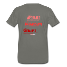 Load image into Gallery viewer, STOP FEEDING THE WOKEDILE! - Two-Sided Printing on Men's Premium T-Shirt - asphalt gray