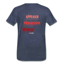 Load image into Gallery viewer, STOP FEEDING THE WOKEDILE! - Two-Sided Printing on Men's Premium T-Shirt - heather blue