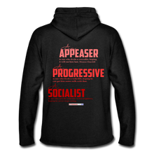 Load image into Gallery viewer, STOP FEEDING THE WOKEDILE! - Two-Sided Printing on Unisex Lightweight Terry Hoodie - charcoal gray