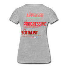 Load image into Gallery viewer, STOP FEEDING THE WOKEDILE! - Two-Sided Printing on Women’s Premium T-Shirt - heather gray