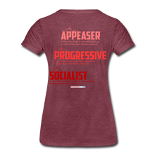 Load image into Gallery viewer, STOP FEEDING THE WOKEDILE! - Two-Sided Printing on Women’s Premium T-Shirt - heather burgundy