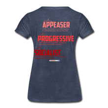 Load image into Gallery viewer, STOP FEEDING THE WOKEDILE! - Two-Sided Printing on Women’s Premium T-Shirt - heather blue