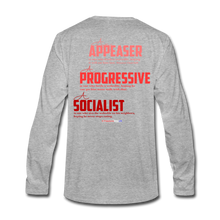 Load image into Gallery viewer, STOP FEEDING THE WOKEDILE! - Two-Sided Printing on Men's Premium Long Sleeve Shirt - heather gray