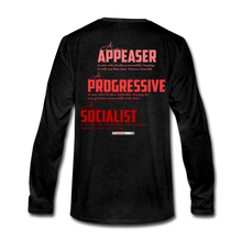Load image into Gallery viewer, STOP FEEDING THE WOKEDILE! - Two-Sided Printing on Men's Premium Long Sleeve Shirt - charcoal gray