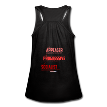 Load image into Gallery viewer, STOP FEEDING  THE WOKEDILE! - Two-Sided Printing on Women's Flowy Tank Top by Bella - black
