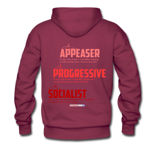 Load image into Gallery viewer, STOP FEEDING THE WOKEDILE! - Two-Sided Printing on Men’s Premium Hoodie - burgundy