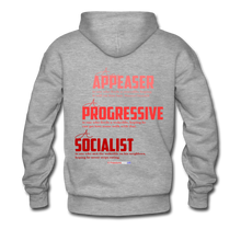 Load image into Gallery viewer, STOP FEEDING THE WOKEDILE! - Two-Sided Printing on Men’s Premium Hoodie - heather gray