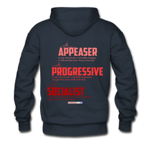 Load image into Gallery viewer, STOP FEEDING THE WOKEDILE! - Two-Sided Printing on Men’s Premium Hoodie - navy