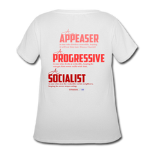Load image into Gallery viewer, STOP FEEDING THE WOKEDILE! - Two-Sided Printing on Women’s Curvy T-Shirt - white