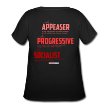 Load image into Gallery viewer, STOP FEEDING THE WOKEDILE! - Two-Sided Printing on Women’s Curvy T-Shirt - black