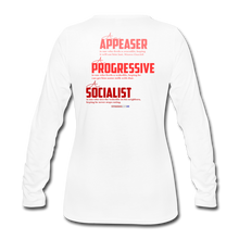 Load image into Gallery viewer, STOP FEEDING  THE WOKEDILE! - Two-Sided Printing on Women's Premium Long Sleeve T-Shirt - white text - white