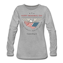 Load image into Gallery viewer, MEMORIAL DAY - Women's Premium Long Sleeve T-Shirt - heather gray