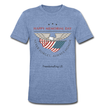 Load image into Gallery viewer, MEMORIAL DAY - Unisex Tri-Blend T-Shirt - heather Blue